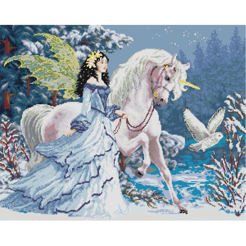 Embroidery Unicorn - Riding Unicorn Elf Nkf Karakter Patroon