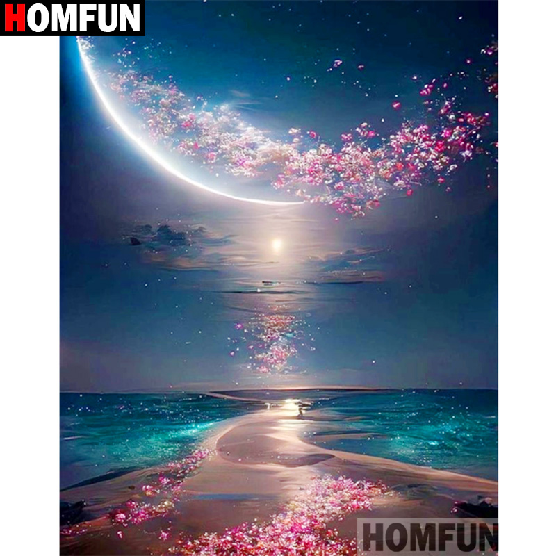 Embroidery Cross Stitch Patterns - HOMFUN 5D Diamant Patroon Strass Handwerken