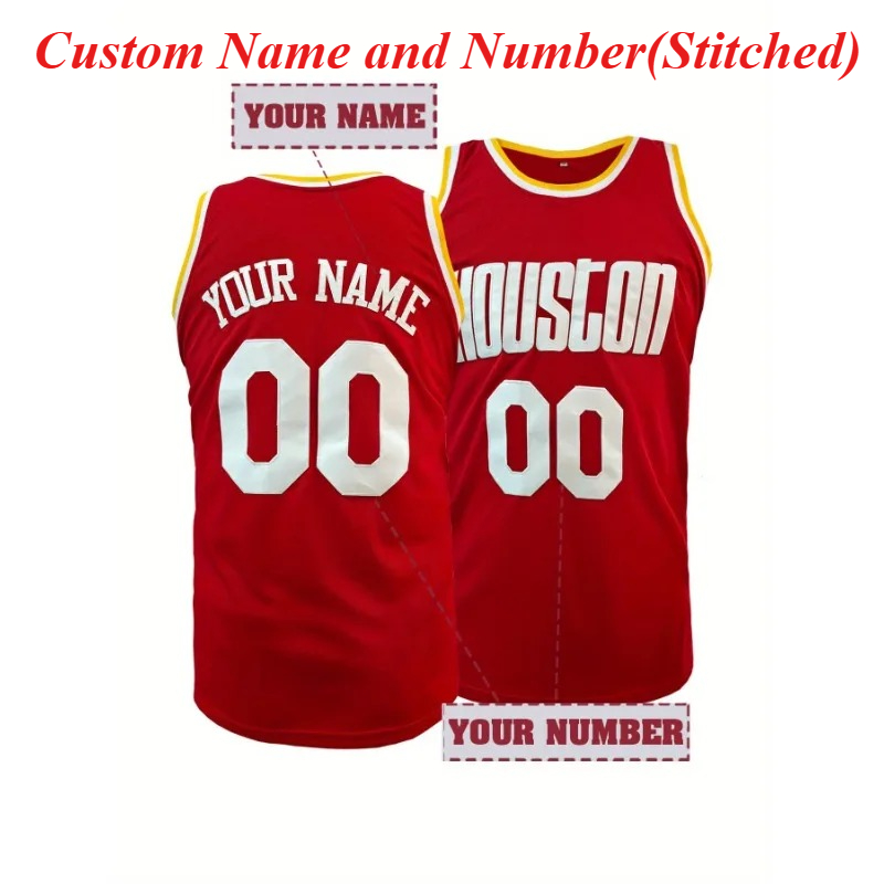 Embroidery Name - Aangepaste naam en nummer basketbalshirt, ademend