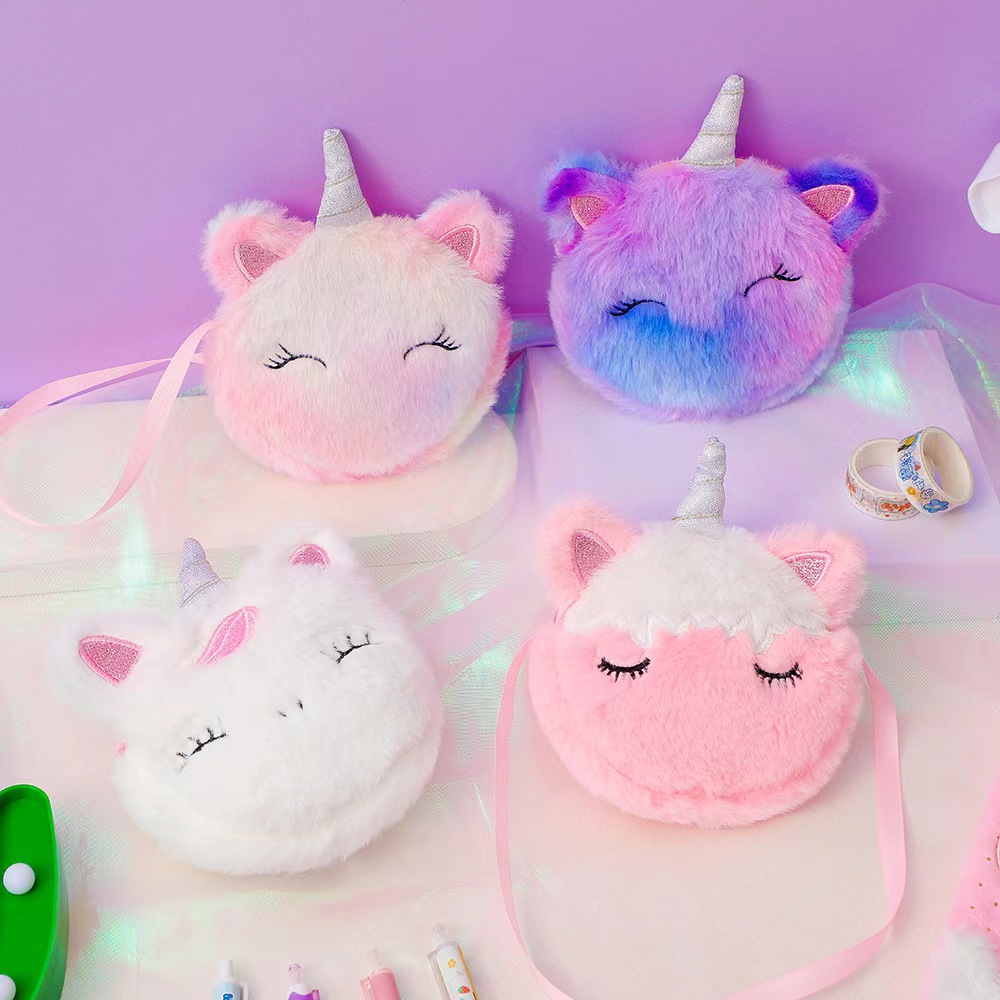 Embroidery Unicorn - Kindermode Pluche Schoudertas Leuke Cartoon Eenhoorn