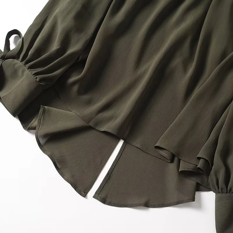 Embroidery Style - 2025 Franse stijl dames overhemden donkergroen