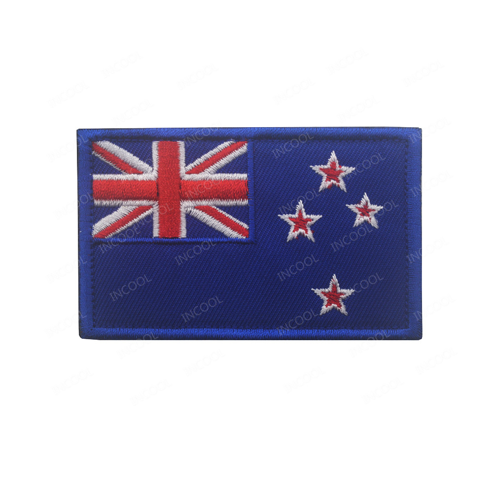Embroidery Uk - Geborduurde Vlag Patches Nieuw-Zeeland Zilveren Varen
