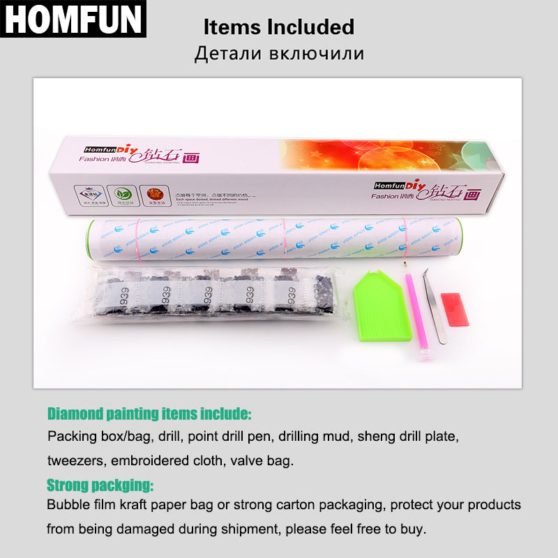 Homfun Volledige Diamant Bordu - Embroidery Cross Stitch Patterns recensie en prijs